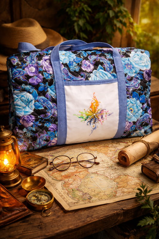 Embroidered Travel Bag - Compass